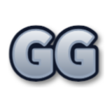Example text sticker reading “GG” in the Steel style