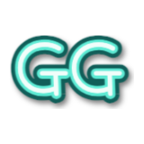 Example text sticker reading “GG” in the Floaty style