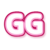 Example text sticker reading “GG” in the Pastel style