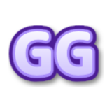 Example text sticker reading “GG” in the Sparkle style