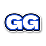 Example text sticker reading “GG” in the What?! style